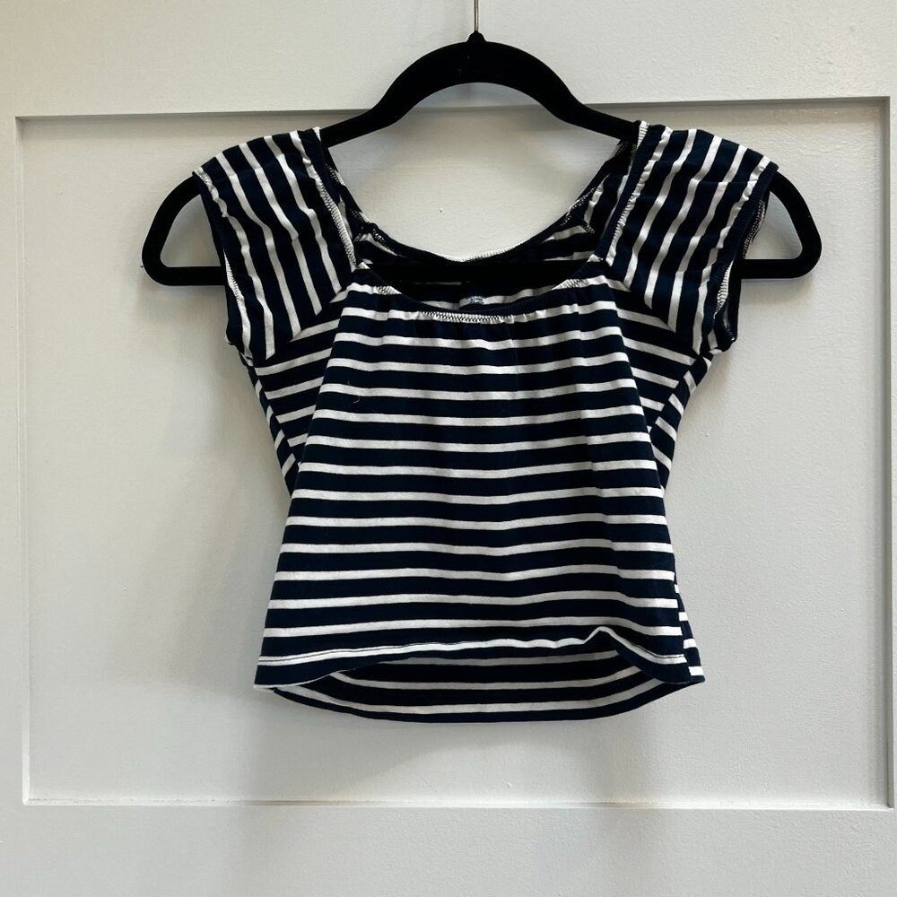 Brandy Melville Blue Striped Cropped Tank